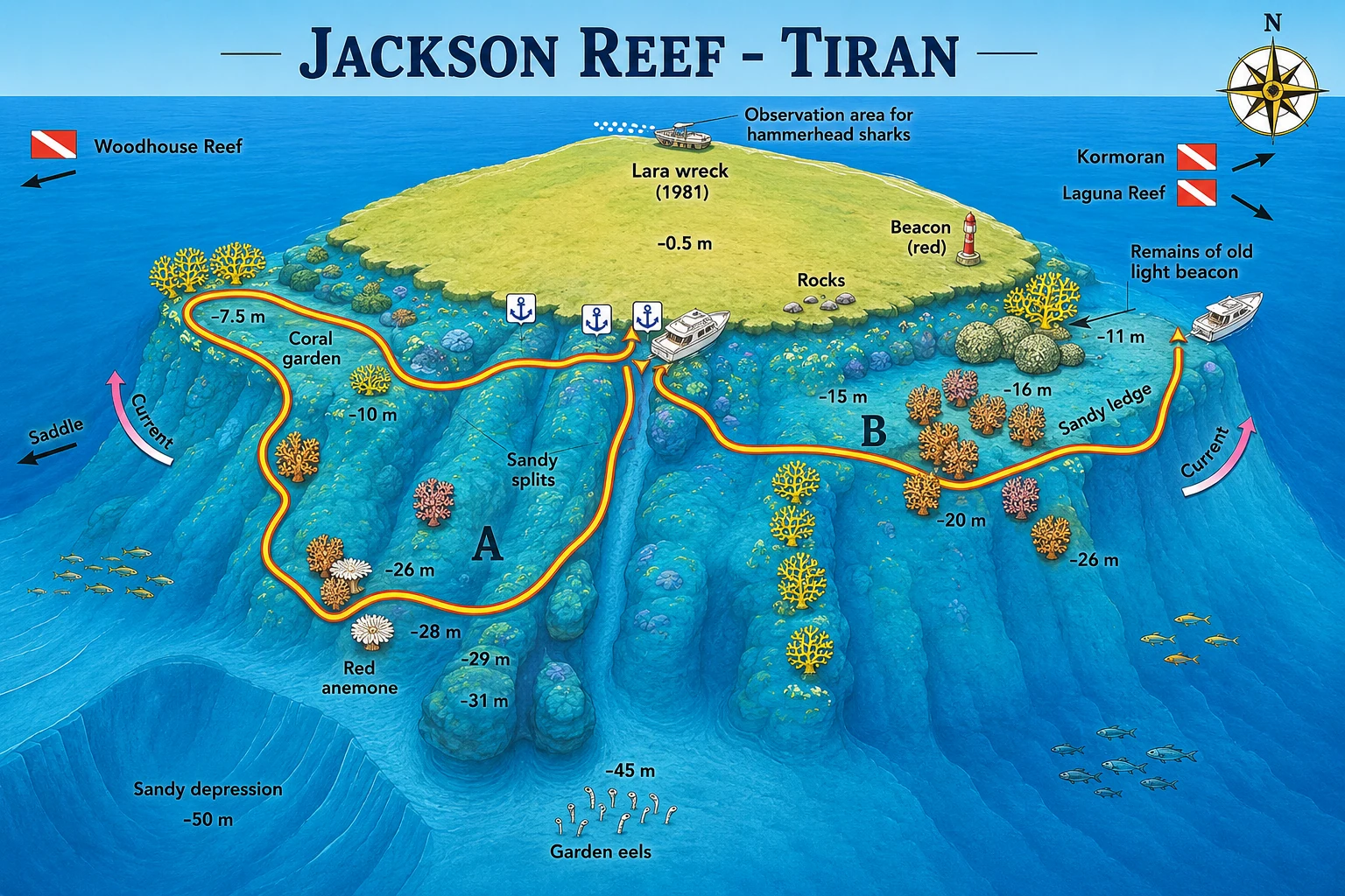 Jackson Reef dive map